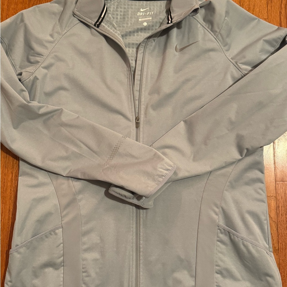 Nike Women's Light Gray DRI-FIT Athletic Jacket